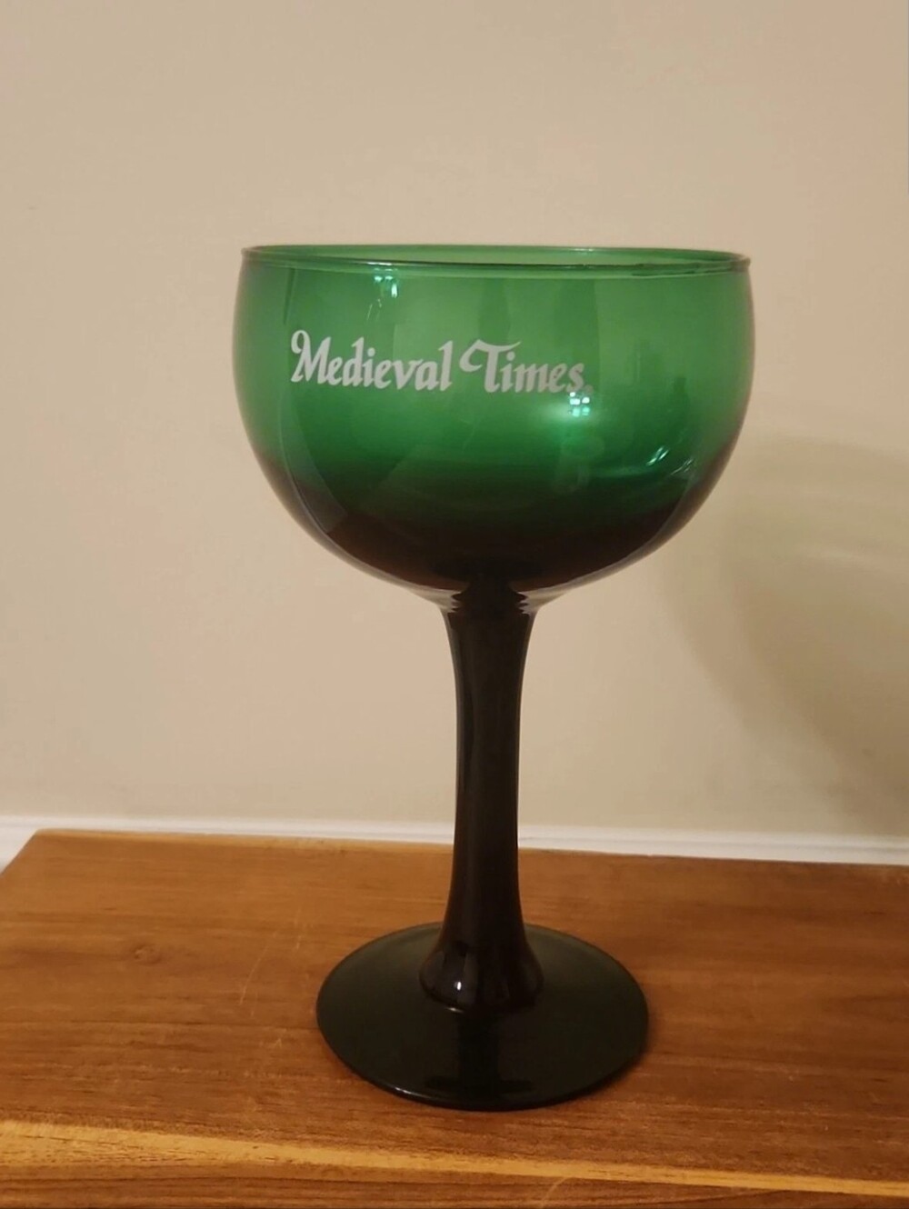 Medieval Times Large Goblet/Challice Vintage ( Green Glass )